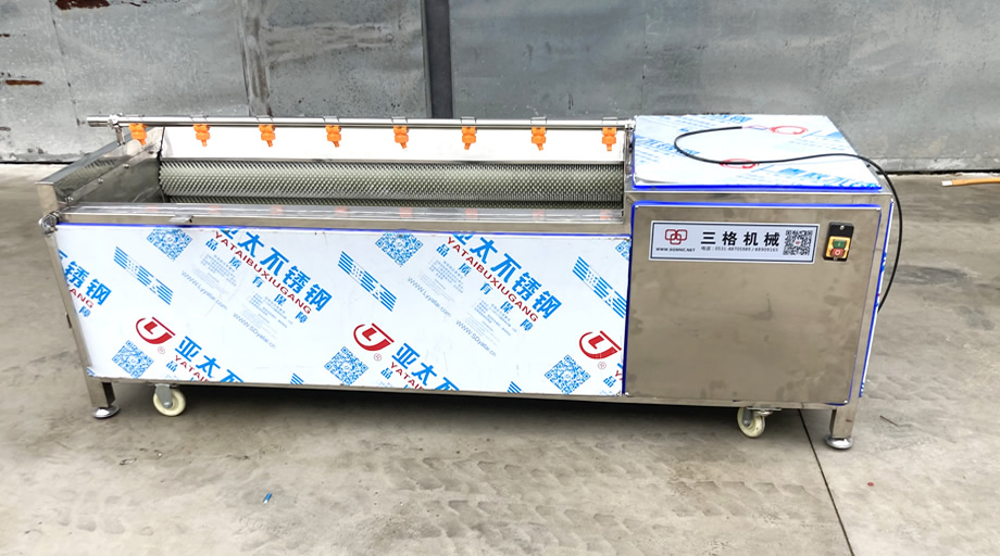 毛輥清洗機_土豆清洗機_紅薯清洗機_蘿卜清洗機_去皮機